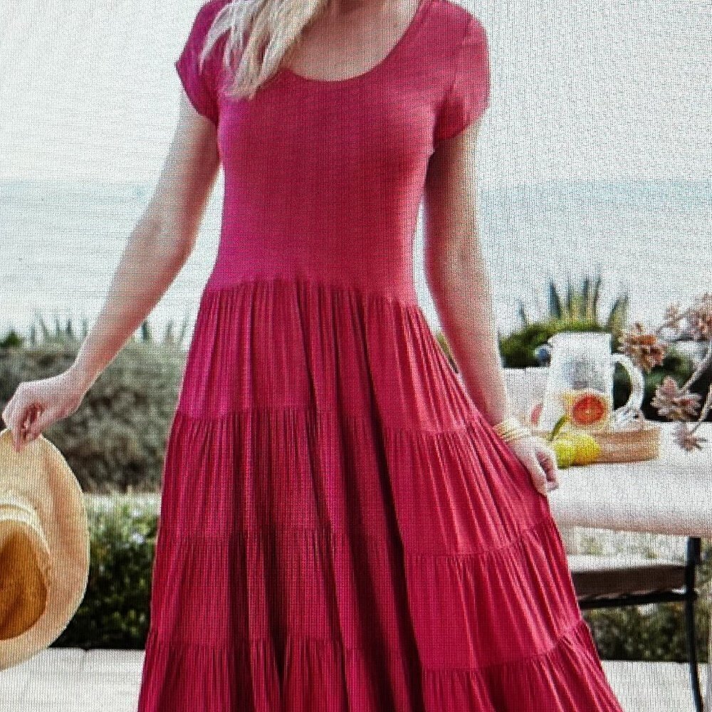 Soft Surroundings Kara Dress in Berry Color Size L